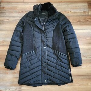 Donna Karan Puffer Coat Womens M Black